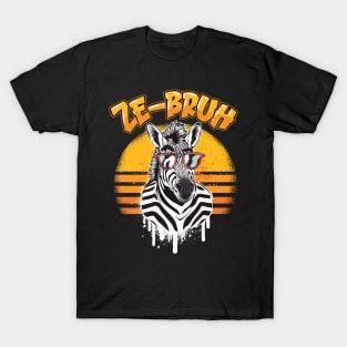 Zebra Bro AKA. Ze-bruh - Funny Zebra Design T-Shirt